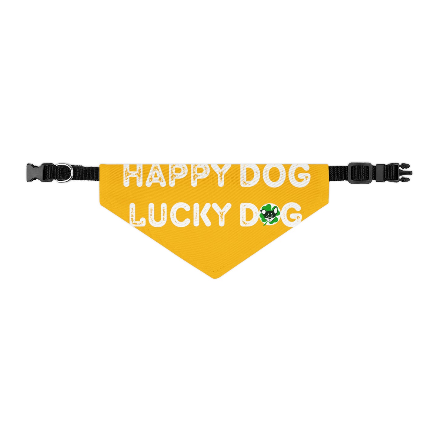 Yellow Happy Dog Lucky Dog Pet Bandana Collar