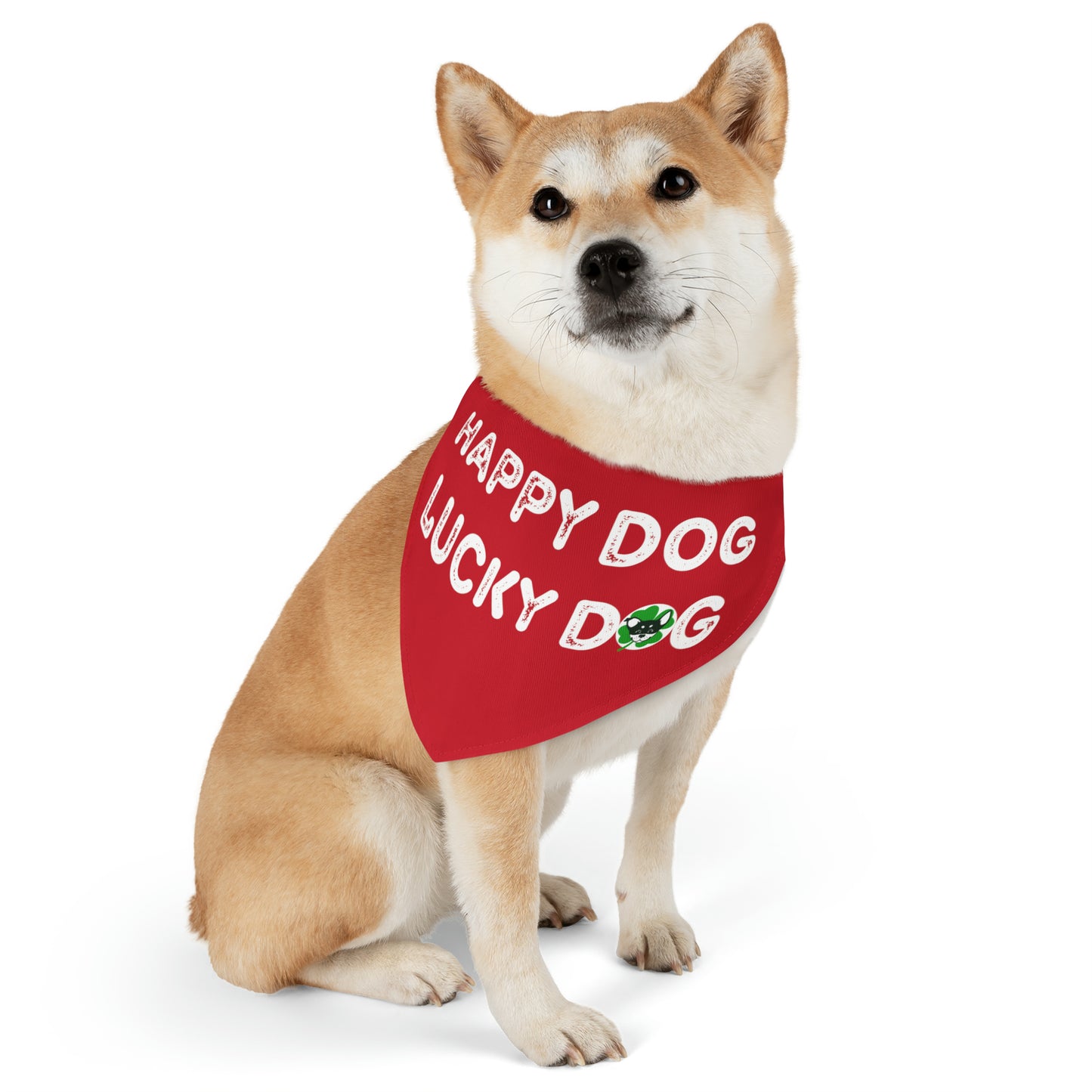 Red Happy Dog Lucky Dog Pet Bandana Collar