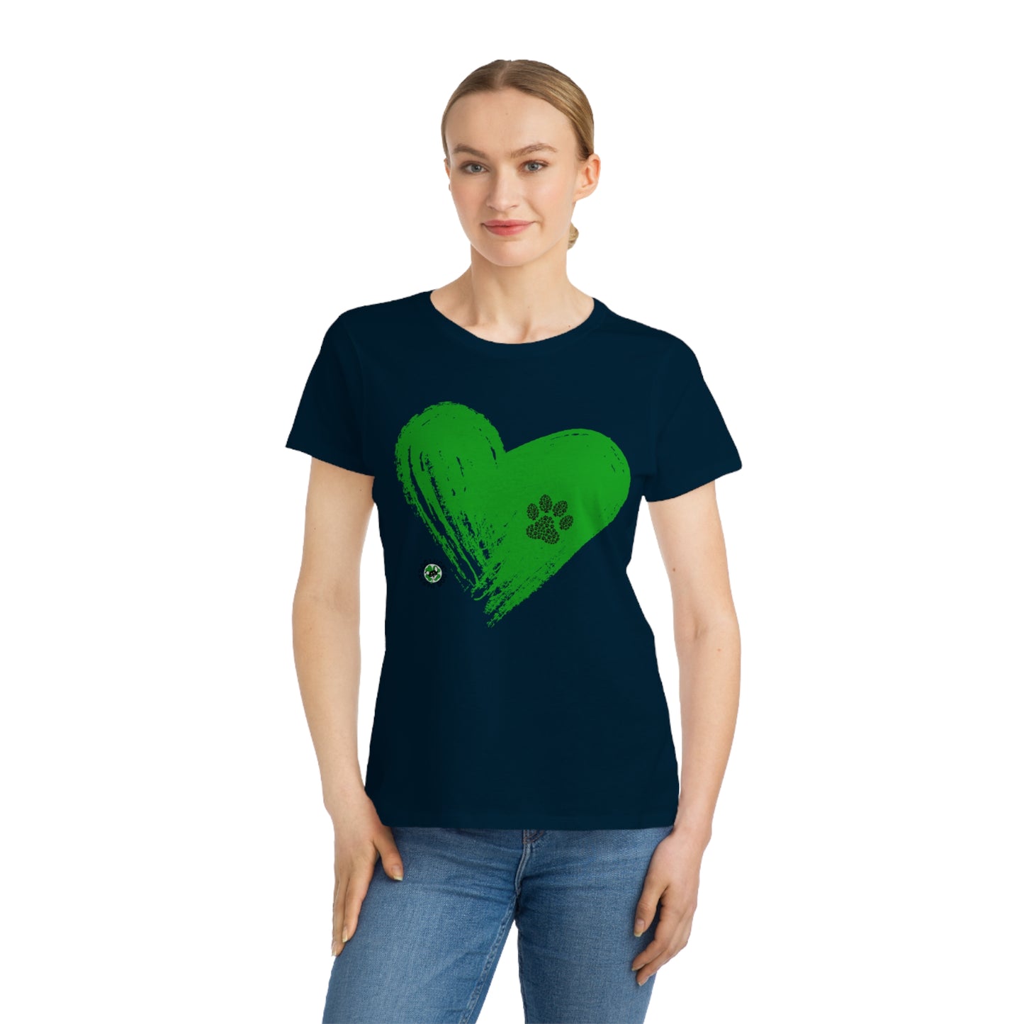 Green heart paw Organic Women's Classic T-Shirt